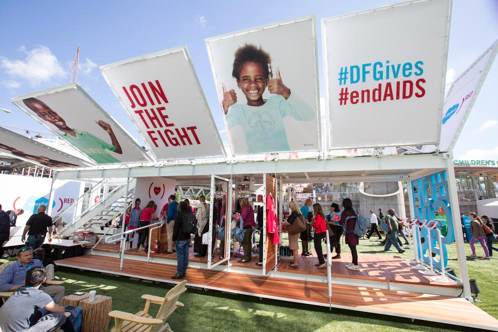 Visitors register for a CSR event dedicated to battling the HIV/AIDS epidemic.